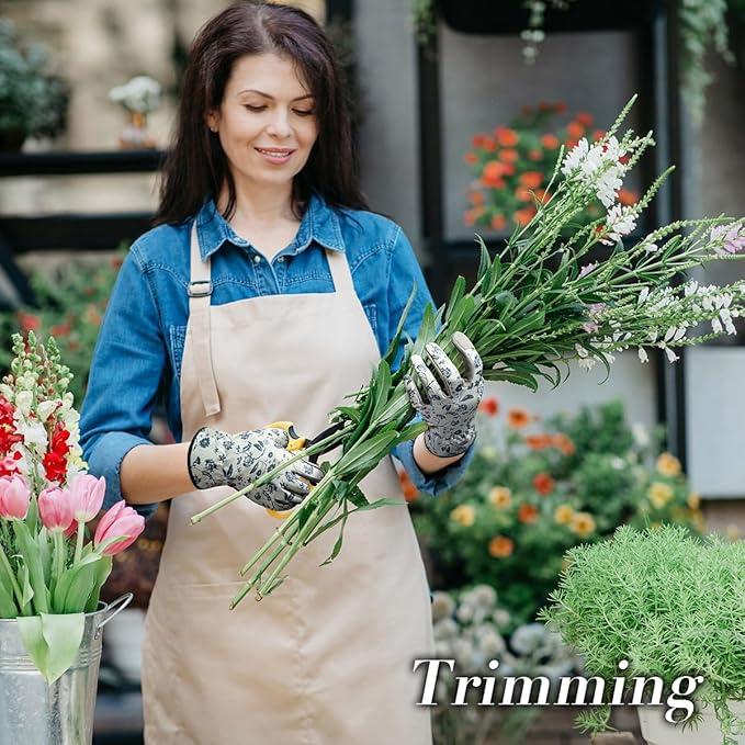 KAYGO Gardening Gloves for Women Long Sleeve, Light Protective Gloves for Yard and Outdoor Work, Best Garden Gifts for Gardener,Gray,M