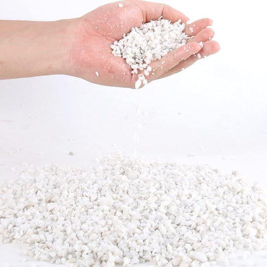 Anothera 6mm-8mm Succulent and Cactus Bonsai DIY Rocks, White Onyx, Gravel for Terrarium, Fairy Gardening, Top Dressing （3LB）