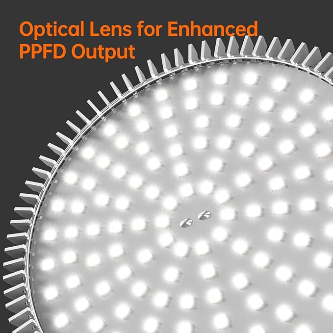 Hanging Grow Light for Indoor Plants, One Cord Double Head, 50W (25W X 2) Full Spectrum, White Led Plant Light Bulb with timer for Tall Plant, Pendant or Ceiling Installation, 16.4FT Power Cord