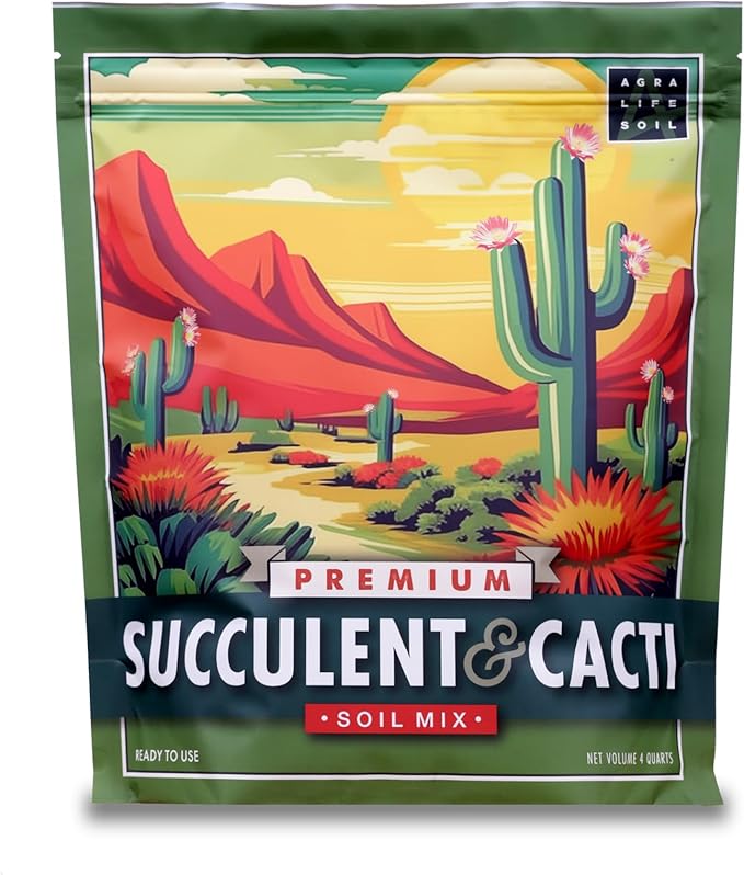 Premium Succulent Soil Mix for Indoor & Outdoor Plants - Fast-Draining Potting Soil for Succulents, Cacti, & Houseplants - Natural Blend with Pumice for Optimal Plant Growth