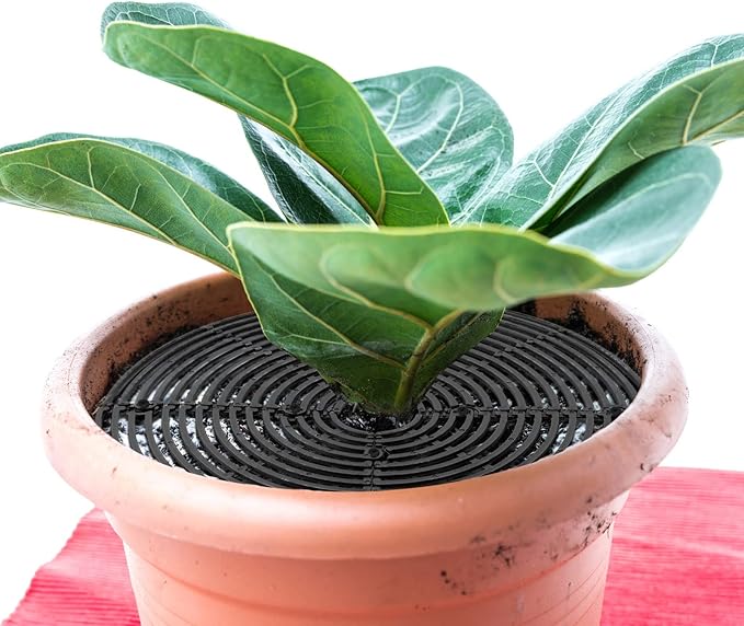 4 Pcs Plant Pot Grid Soil Protector Covers Cuttable Flower Protector 1 from Animals 20.5" 11.8" Cat Digging Stopper Plant Pot Cover with Stakes for Indoor Outdoor Gardening(Black)