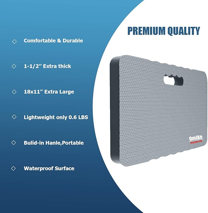 Extra Thick Kneeling Pad Comfy Foam Kneeler Mat Garden Knee Pad Cushion for Gardening Planting Yard Work Prayer Yoga Mechanic Exercise Workout Baby Bath 18 x 11 x 1.5 Inch Large Grey 2 Pack