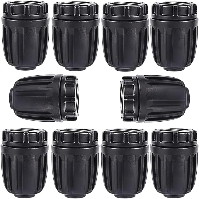 1/2 Inch Irrigation Fitting End Plug (1/2" ID x0.640" OD),10-Piece Drip Line Barb End Cap Connector, Leak-Proof Plug for Garden Irrigation Systems