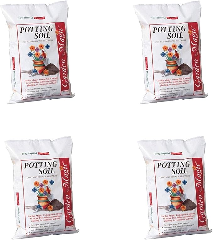 Garden Magic Potting Soil Mix, General-Purpose Potting Soil for Indoor or Outdoor Container Gardening, 20-Pound Bag, 4 Pack