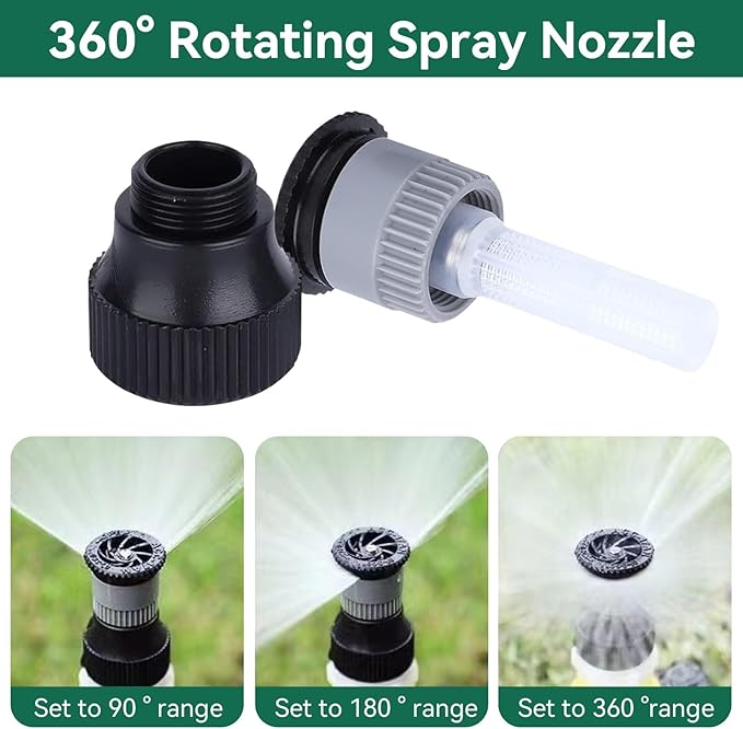6PCS Lawn Sprinkler Garden Sprinkler, 360° Rotating Buried Spray Nozzle Large Area Coverage Automatic Lawn Sprinkler Heads G1/2 Female Thread Adjusted Watering Sprinkler for Lawn Yard Garden Planter