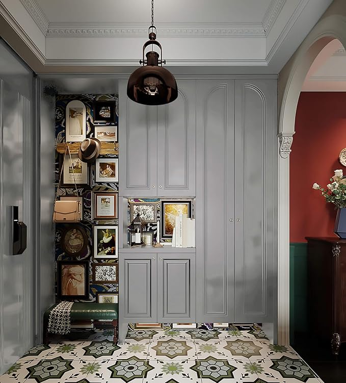 Dimoon 118''x15.7'' Grey Skin Peel and Stick Wallpaper Contact Paper Modern Self Adhesive Wall Paper Removable Renter Friendly Textured Solid Shelf Cabinet Vinyl Roll (118''x15.7'',Dark Grey Skin)