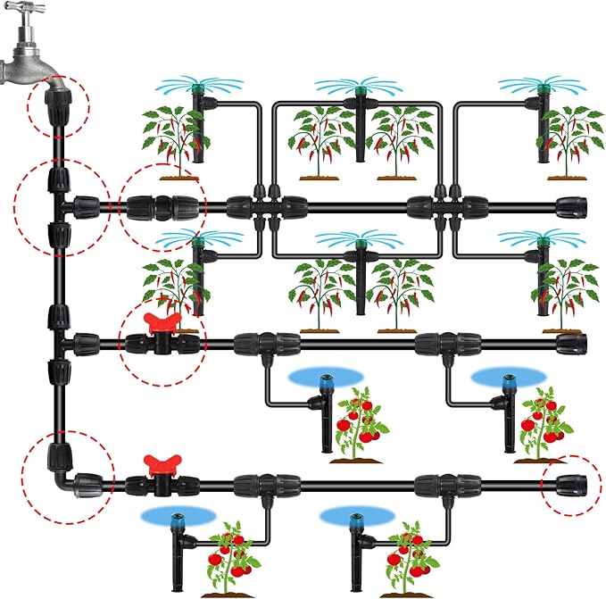 12pc 1/2 inch Irrigation Fittings End Plugs,ANTI-LEAK Lock Barbed End Plugs For (1/2" ID x0.6-0.63" OD) Drip Tubing Drip Irrigation Fittings (12Pcs 1/2 inch Irrigation End Plugs)