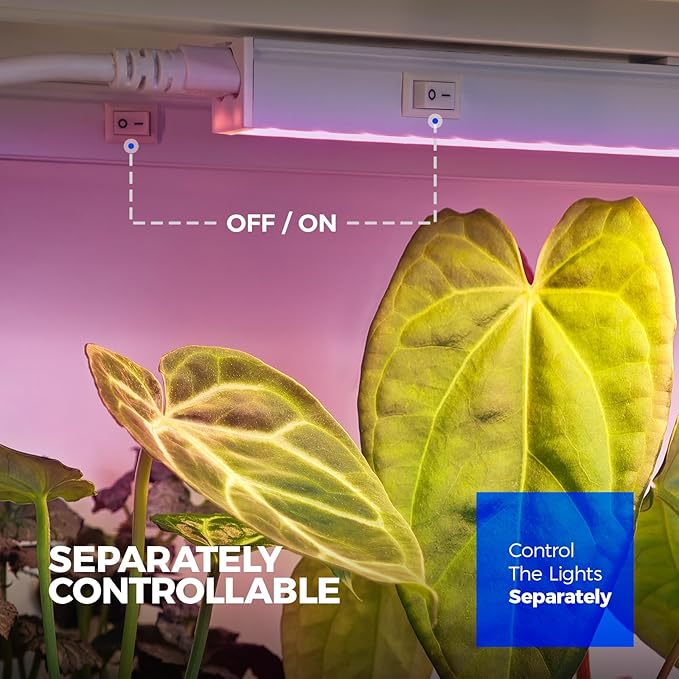 Barrina Grow Lights for Indoor Plants, Full Spectrum, 4ft 160W (8 x 20W), LED Grow Light Strip for Seed Starting, Greenhouse, Plug and Play, 8-Pack