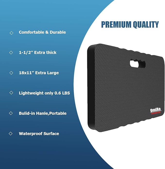 Extra Thick Kneeling Pad Comfy Foam Kneeler Mat Garden Knee Pad Cushion for Gardening Planting Yard Work Prayer Yoga Mechanic Exercise Workout Baby Bath 18 x 11 x 1.5 Inch Large Black 1 Pack