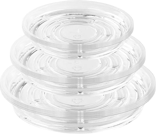 30 Pack Clear Plant Saucers for Indoors (4, 6, 8 inch) Flower Pot Saucers for Potted Plants Plant Plate Set Plant Trays for Indoors No Holes Plant Trays for Pots Plant Drip Trays Bulk