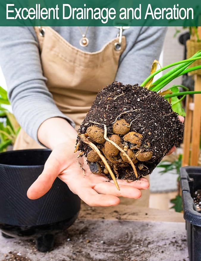 4qt Hydroponic Clay Pebbles, 8mm-12mm, Toypopor Natural Organic Expanded Grow Media for Hydroponics, Drainage, Decoration, Aquaponics and Other Gardening Essentials