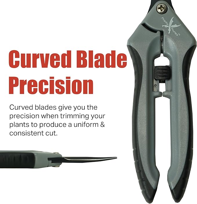 Piranha Pruner Trimming Scissors Garden Shears, Plant Trimmers, Gardening Hand Tools, Curved Fluorine Coated Blade