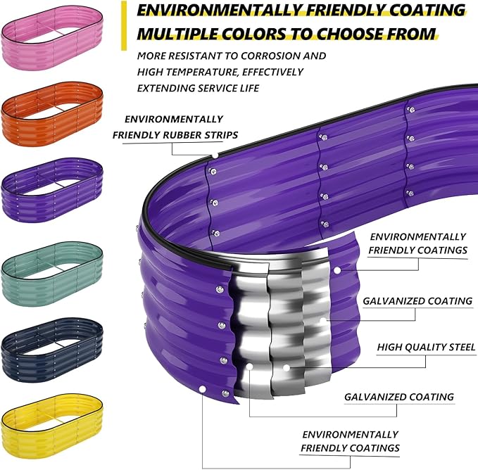 Galvanized Metal Planter Round Raised Garden Bed Kit for Gardening Outdoor，3x3x1ft Planter Grow Garden Box Raised Flower Bed，Round Galvanized Planter Outdoor Large Metal Fire Pit Ring