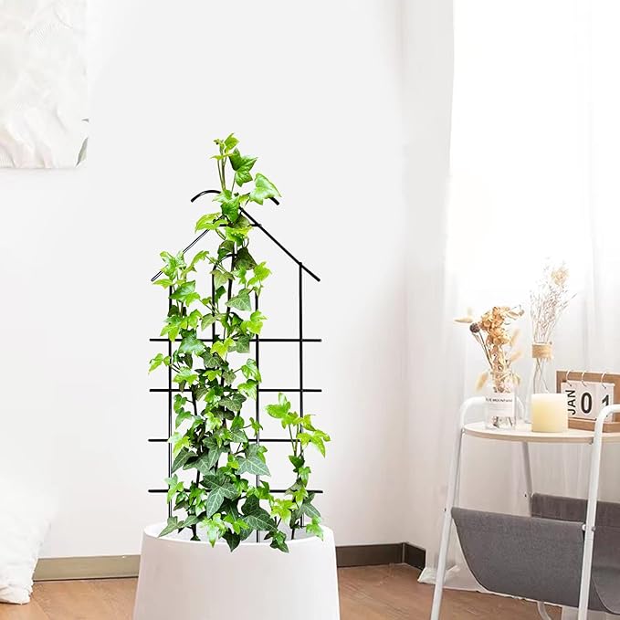 ARIFARO 40'' Metal Garden Trellis for Climbing Plants, Indoor/Outdoor Sturdy Plant Trellis for Potted Plants,House Plants, Climbing Vines, Pack of 4, Black