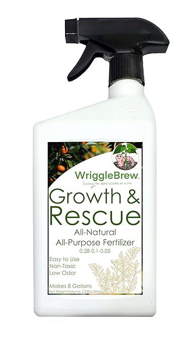 Organic Liquid Fertilizer Concentrate from Worm Castings. Non-Toxic, All-Purpose, Plant Food for Gardens, Vegetables, Fruits, Houseplants, Seed Starters, and Ornamentals. Makes 8 Gallons.