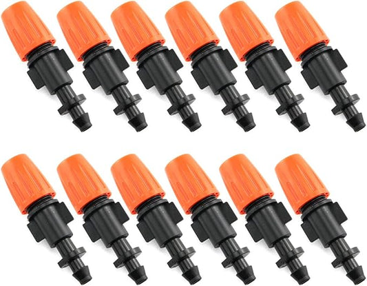 E-outstanding Micro Flow Dripper 12PCS Micro Spray Adjustable Garden Sprinkler Head Atomizers Sprinklers Drip Irrigation Misting Nozzles