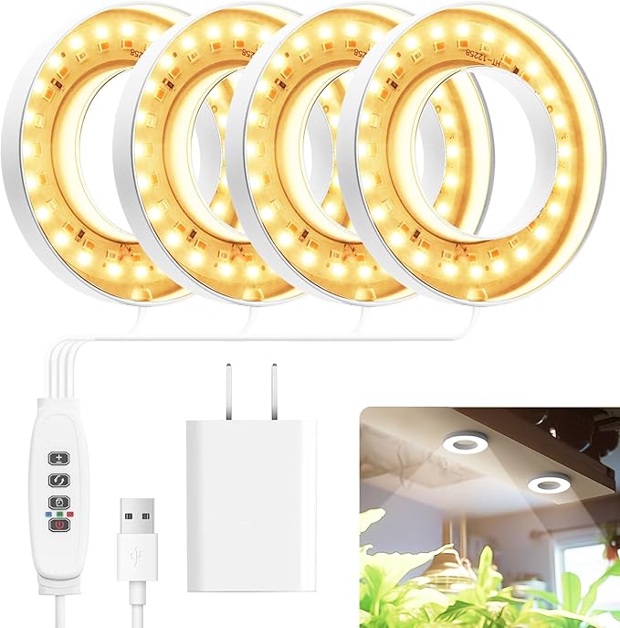 Mosthink Ceiling Grow Lights for Indoor Plants, 192 LEDs Plant Light Full Spectrum, Under Cabinet Plant Growing Lamp with Auto Timer, 10 Dimmable Levels, 3 Modes with Transparent Cover,Corded