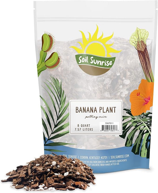 Banana Tree Potting Soil Mix (8 Quarts), Hand Blended Mixture for Banana Plants