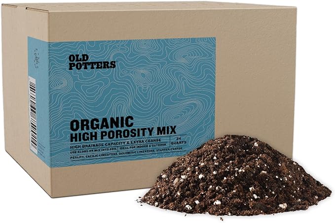 High Porosity Soil Mix, Enhanced with Peat Moss and Perlite, Perfect for Smaller Pots, Cactus & Succulents - Promotes Drainage and Aeration, 24 Quarts.