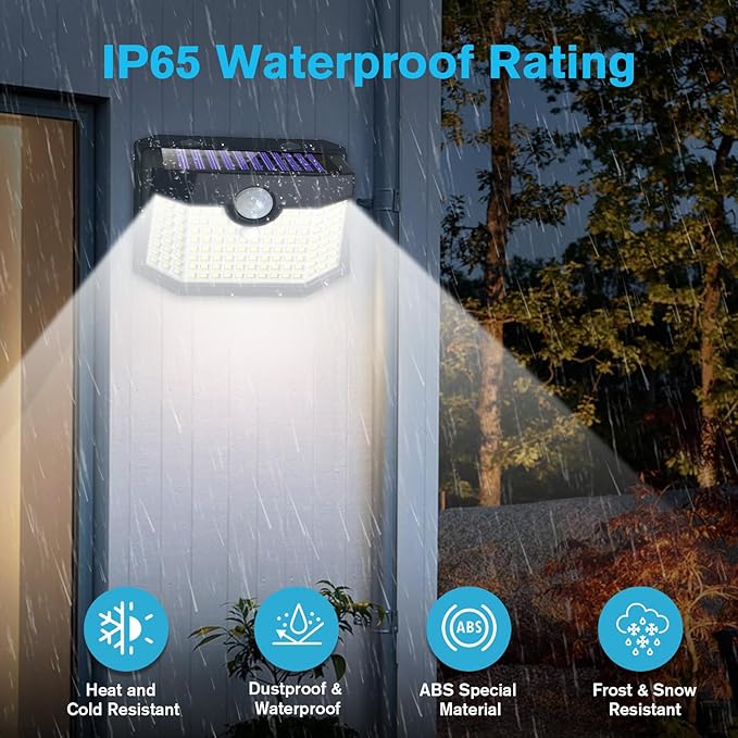 Aootek Solar Lights 4 Packs, Motion Sensor Light IP65 Waterproof with 3 Lighting Modes,Solar Lights Outdoor Waterproof for Garden Patio Garage Yard Deck