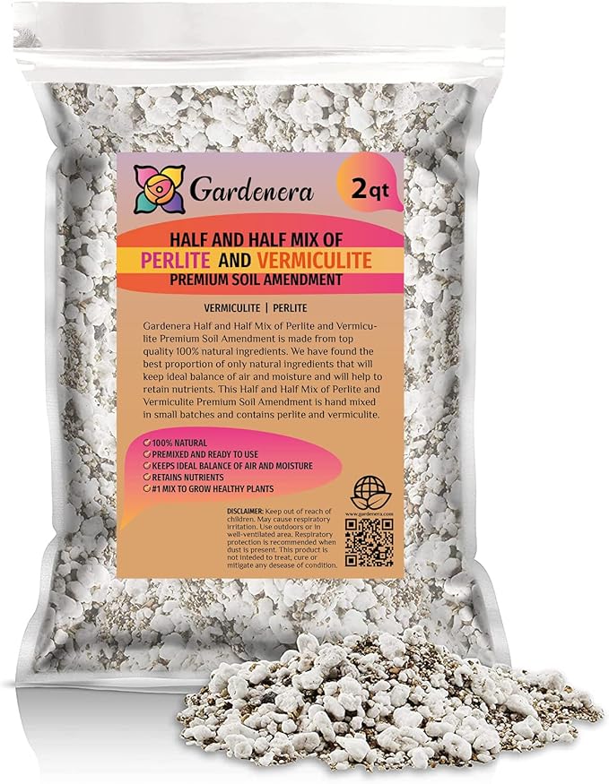 50/50 Perlite Vermiculite Blend - Unlock The Secret to Thriving Plants with Superior Drainage and Moisture Retention - 2 Quart