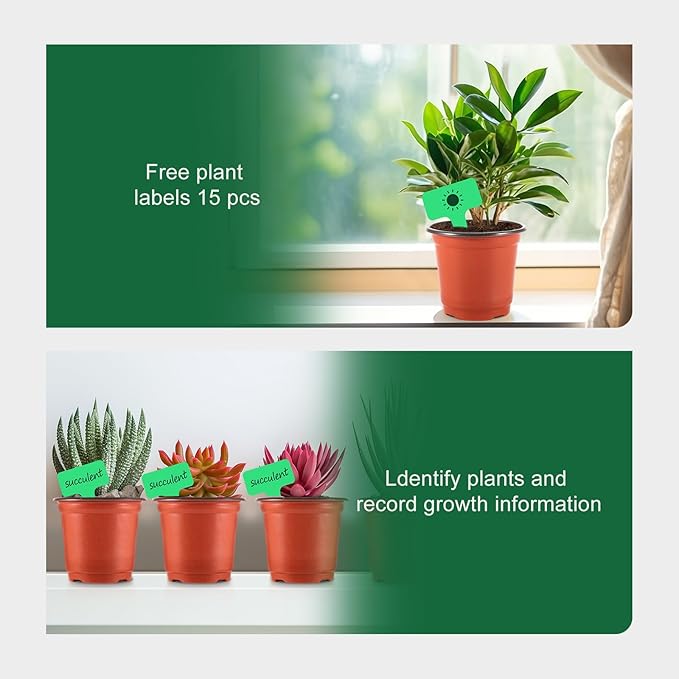 GROWNEER Nursery Pots 120 Pcs 4 Inch Plastic Plant Pot with 15 Pcs Plant Labels, Small Seed Starter Set Flower Planter Seedling Pots Grow Container for Indoor Outdoor Garden Transplant