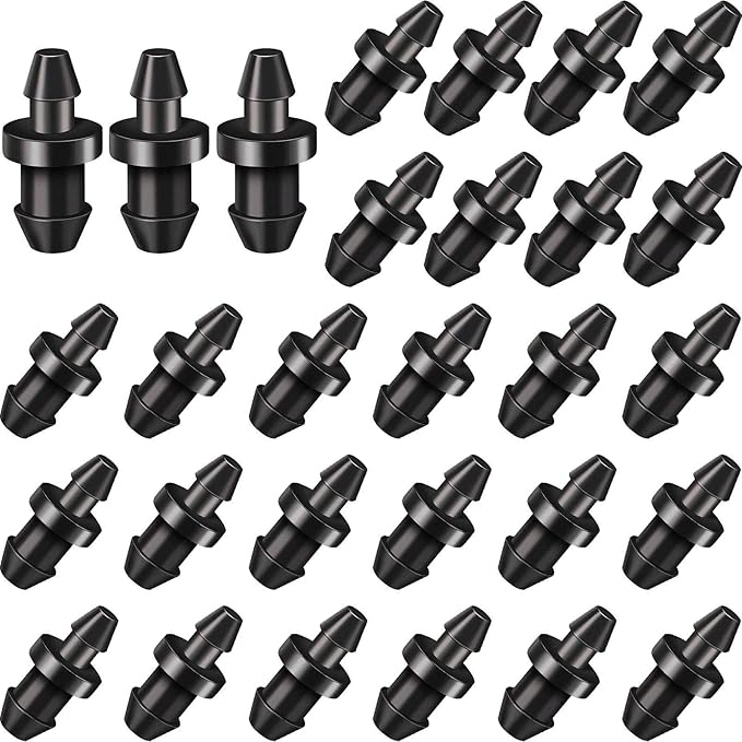 Honoson Drip Irrigation Plugs 1/4 Inch Tube Closure Goof Hole Plugs Irrigation Stopper for Home Garden Lawn Supplies, Black(150 Pieces)