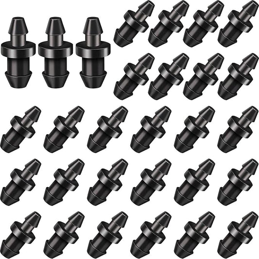 Honoson Drip Irrigation Plugs 1/4 Inch Tube Closure Goof Hole Plugs Irrigation Stopper for Home Garden Lawn Supplies, Black(150 Pieces)