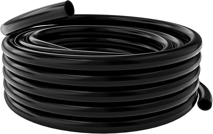 Alpine Corporation 100' PVC Tubing with 1/2" Inside Diameter and 1/8" Wall for Ponds and Fountains, Black