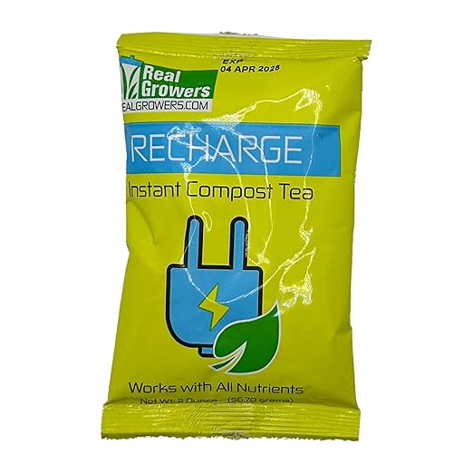 Real Growers Recharge - Mycorrhizae Instant Compost Tea/Soil Microbes for Plant Growth - 2oz