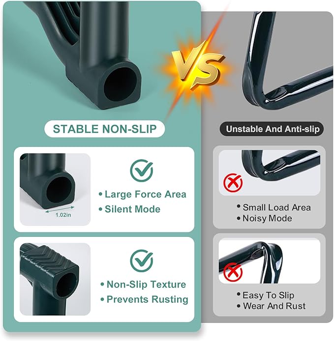 Garden Kneeler and Seat, 2-in-1 Garden Stool with 10" Wide Soft Knee Pads, Heavy-Duty Foldable Gardening Bench Chair with 2 Tool Pouches, Gardening Gifts for Women Men Seniors Mom