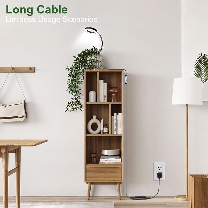 wolezek 2 in 1 Grow Lights for Indoor Plants, 3 Colors Plant Lights for Indoor Growing with 360° Gooseneck, 48 LEDs Full Spectrum Plant Grow Lights Indoor, 6/12/16H Timer, 5 Brightness, Black 3 Pack