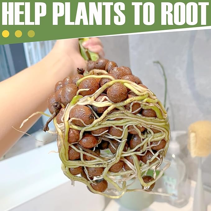 16 LBS Organic Clay Pebbles 4mm-16mm Leca for Plants 100% Natural Hydroton Clay Pebbles for Hydroponic Growing Gardening Orchids Drainage Decoration Aquaponics