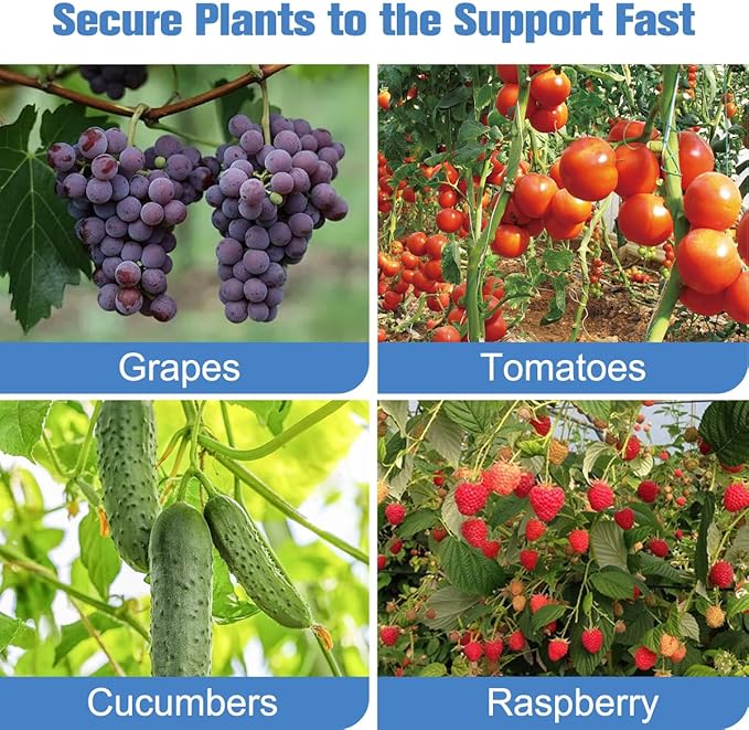 FUNTECK Plant Tying Machine to Tie Tomatoes Peppers and Cucumbers Quickly and Easily, Great for Gardeners Farmers, Including Spare Parts, Tapes and Staples, Orange