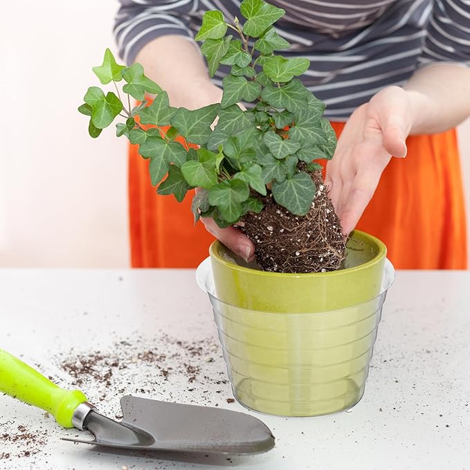 Hoolerry Plastic Plant Saucer Clear Deep Drip Tray Thickened Clear Plant Saucers Trays for Pots Deep Drip Trays for Home Garden Indoor and Outdoor Potted(15 Pcs,4, 6, 8 Inch)