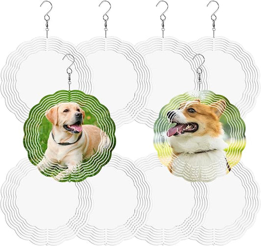 10 Pack Sublimation Wind Spinner Blanks 10 Inch,3D Wind Spinners Sublimation Blanks Products Bulk Aluminum Metal Sublimation Blank Wind Spinner for DIY Gift Indoor Outdoor Decoration