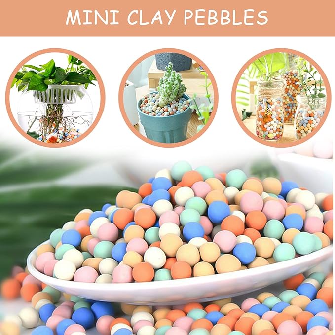 Ceramsite Clay Pebbles for Orchid - Mini Leca Clay Pebble for Plants Drainage - Perfect Ceramsite Balls as A Soil Topper for Indoor Plants, Cacti Succulents Bonsai.