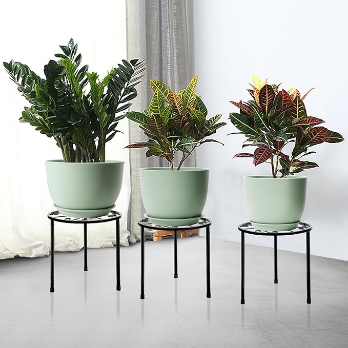 GARDIFE 12/10/9 inch Plant pots, Large planters for Indoor Plants, Flower pots, Green