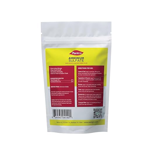 Ammonium Sulfate 21-0-0 Fertilizer with Nitrogen and Sulfur | Lowers pH in Alkaline Soil | Ideal for Lawns, Hydrangeas, Azaleas, Blueberries and Acid-Loving Plants | Made in USA | 2 lb Bag