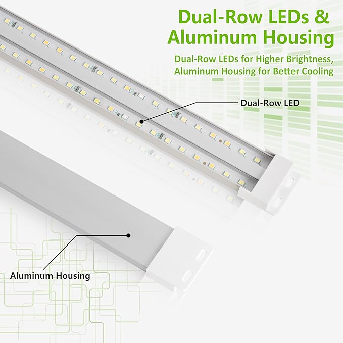 FOXGARDEN Dual-Row Grow Light Strip for Indoor Plants Full Spectrum, 480 LEDs Plant Lights for Indoor Growing with 4/8/12H Timer, Strip Grow Light for Indoor Plants, 10 Dimmable Levels, 2 Pack