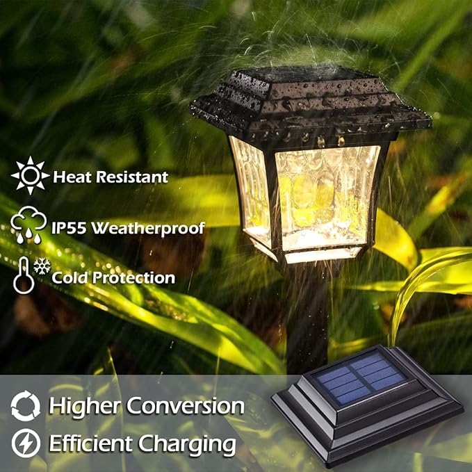 LeiDrail Solar Pathway Lights 8 Pack Solar Garden Lights with 2 Modes Waterproof Outdoor Path Light Warm White/Cool White LED Landscape Lighting for Yard Lawn Sidewalk Driveway Garden