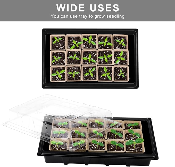 Aodaer 193 Pack Seed Starter Kit Including Seed Starter Tray Peat Pots for Seedlings with Plant Labels, Tool, Plastic Growing Trays Germination Tray Paper Seedling Cups for Indoor Outdoor Garden