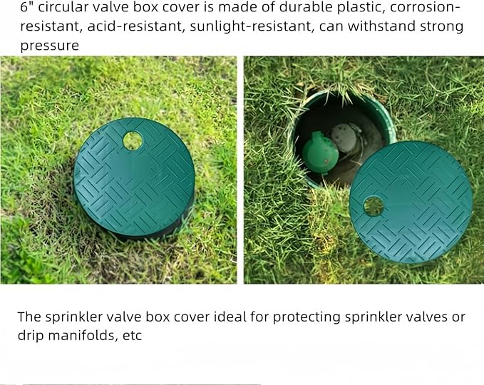 4 Pcs Valve Box Cover Lid ID 5.5" OD 6" Round Sprinkler System Irrigation Sprinkler Valve Box Cover