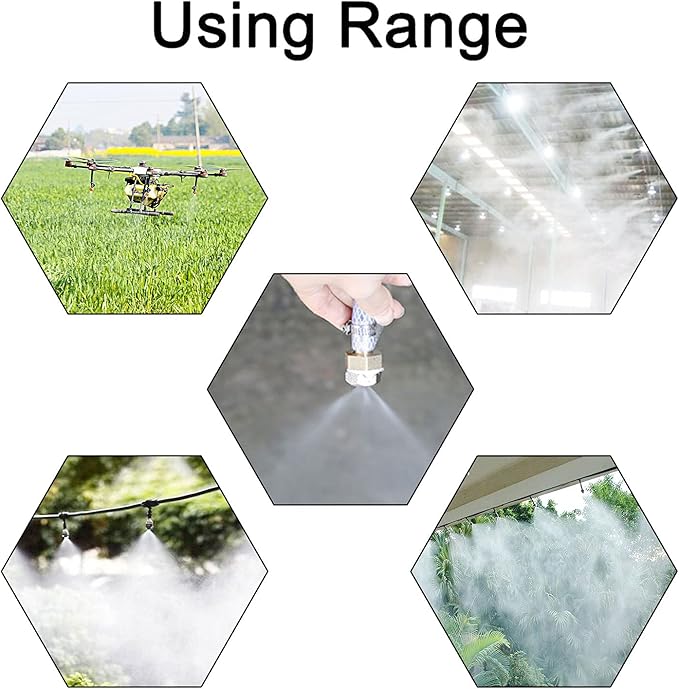 Aopin G 3/16 Brass Misting Nozzles 0.15mm / 0.006" Orifice Atomizing Mister Sprayer Nozzle Suitable For Outdoor Cooling,Garden Irrigation,Fountain, Crop Nutrient Injection, Greenhouse 16 Pcs