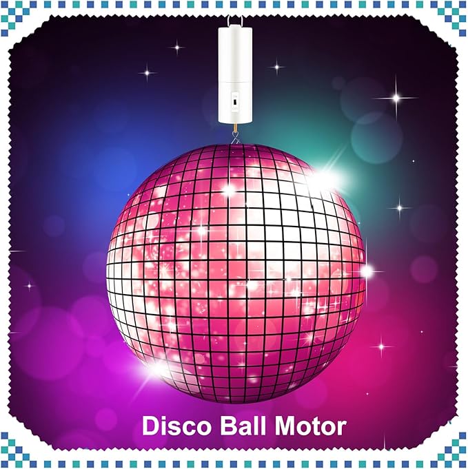 Therwen 6 Pcs Ornament Spinner Battery Operated Wind Spinner Motor Rotator Disco Ball Motor Outdoor Hanging Ornament for Halloween Mardi Gras Decoration, No Battery(White)