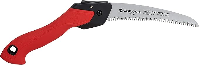 Corona Tools 7-Inch RazorTOOTH Folding Saw | Pruning Saw Designed for Single-Hand Use | Curved Blade Hand Saw | Cuts Branches Up to 3" in Diameter | RS16120