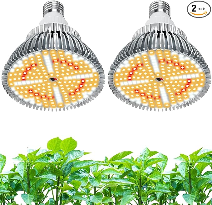 LED Grow Light Bulb for Indoor Plants Full Spectrum, 320W Equivalent Plant Light Bulb, E26 Base, 4000K Plant Grow Light Bulb, Grow Bulb for Indoor Plants, Pack 2