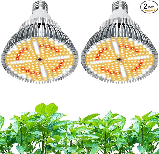 LED Grow Light Bulb for Indoor Plants Full Spectrum, 320W Equivalent Plant Light Bulb, E26 Base, 4000K Plant Grow Light Bulb, Grow Bulb for Indoor Plants, Pack 2