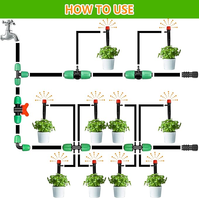 1/2 Inch Drip Irrigation Valve, 10 Pcs 1/2" In-Line Barbed Locked Switch Valves For 1/2 Inch Drip Tubing (0.60"-0.63" OD), 1/2 in. Shut Off On Valve Drip Line Parts For Garden Sprinkler Systems