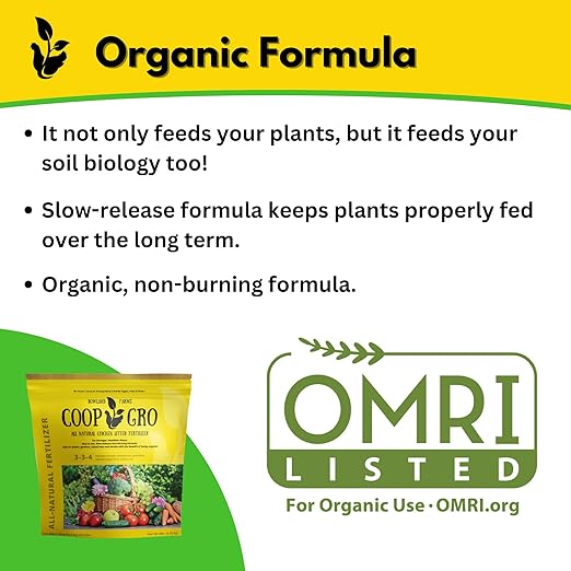 Coop Gro Organic Chicken Manure Fertilizer 6 lb. Bag. All-Natural Plant Food for Vegetable Gardens, Flower Beds, Indoor Plants & Shrubs. Pelleted Fruit Tree Fertilizer (2 Pack)